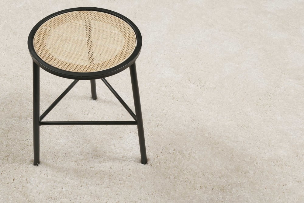 Alfombra redonda de pelo largo beige marfil suave D.200 - Maisons du Monde