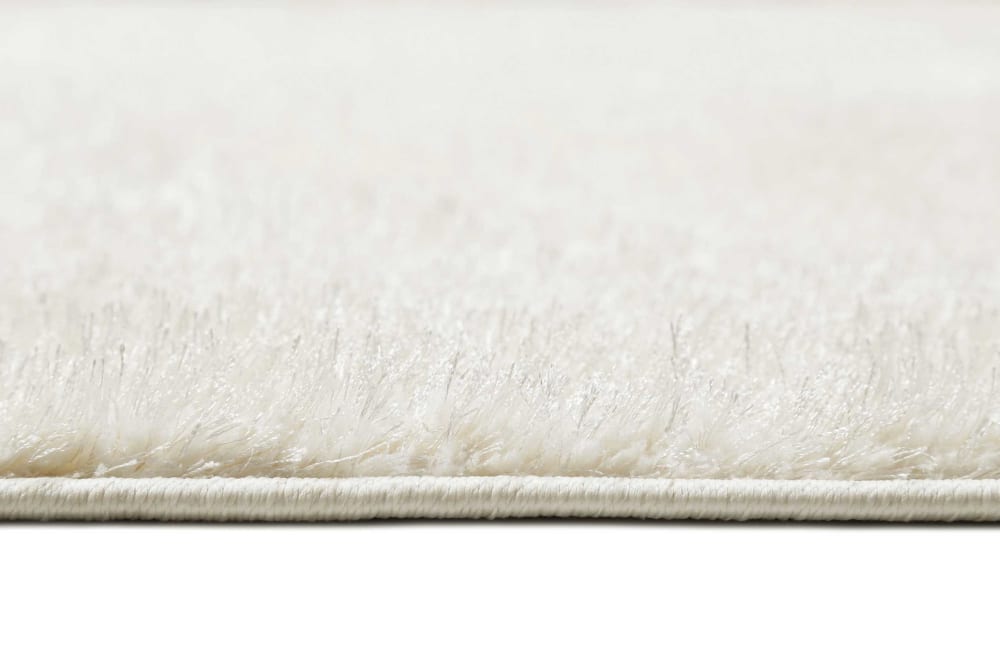 Tapis poils longs doux brillant blanc crème 120x170 — vue 4