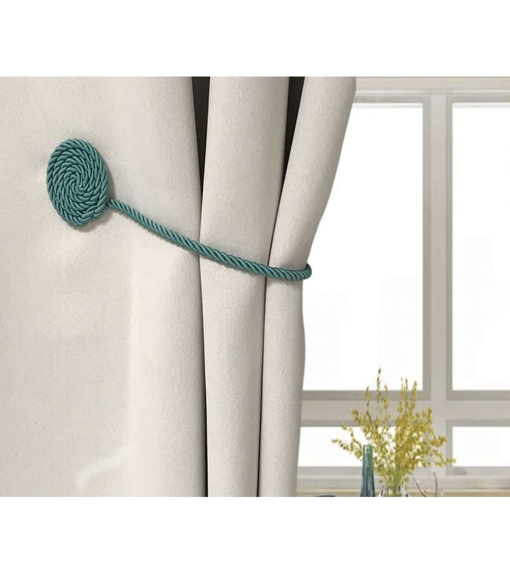 Embrasse rideau textile magnétique sans perçage bleu - Maisons du Monde