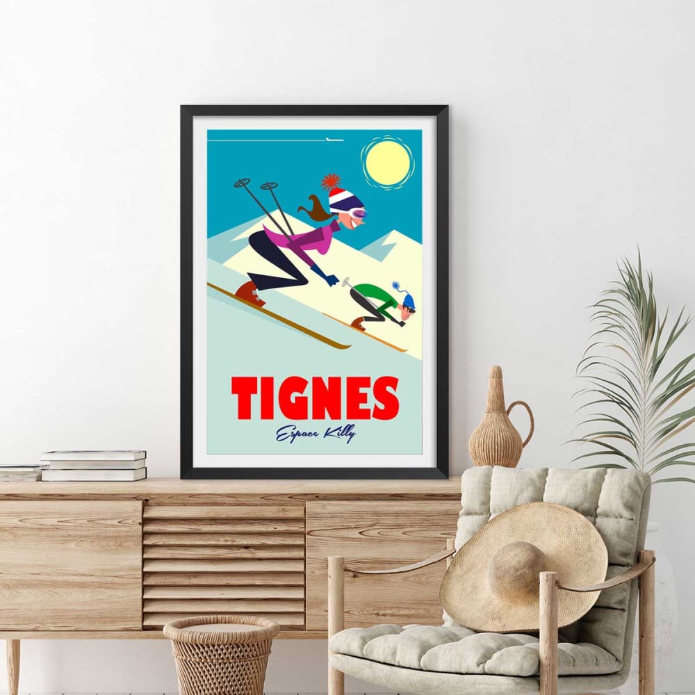 Poster sciare a tignes sin marco 40x60cm - Hexoa