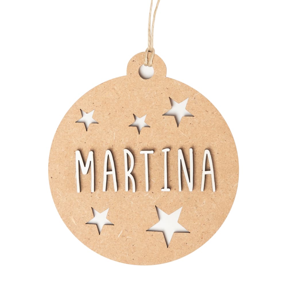 Vintiun Adorno navideño personalizable madera natural
