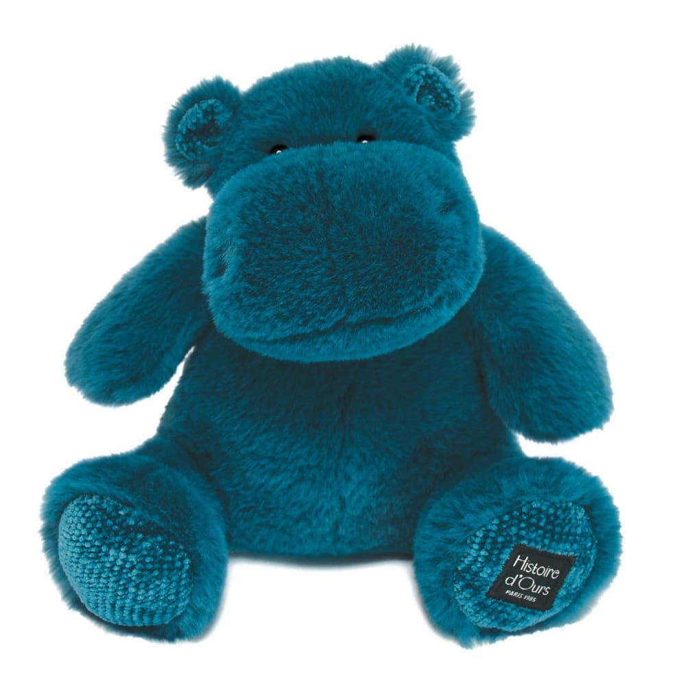 Histoire d'Ours Peluche hippo hip chic bleu 25 cm Bleu Pes - Polyester - 15x25x10cm