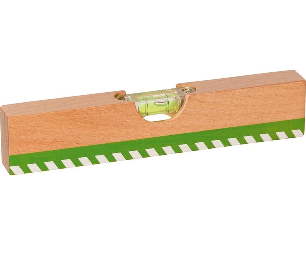 GOKI Wasserwaage aus Holz für Kinder, der darf in keiner Werkstatt fehlen. Wasserwaage aus Holz für Kinder der Marke Goki Réf. 58400. Beige