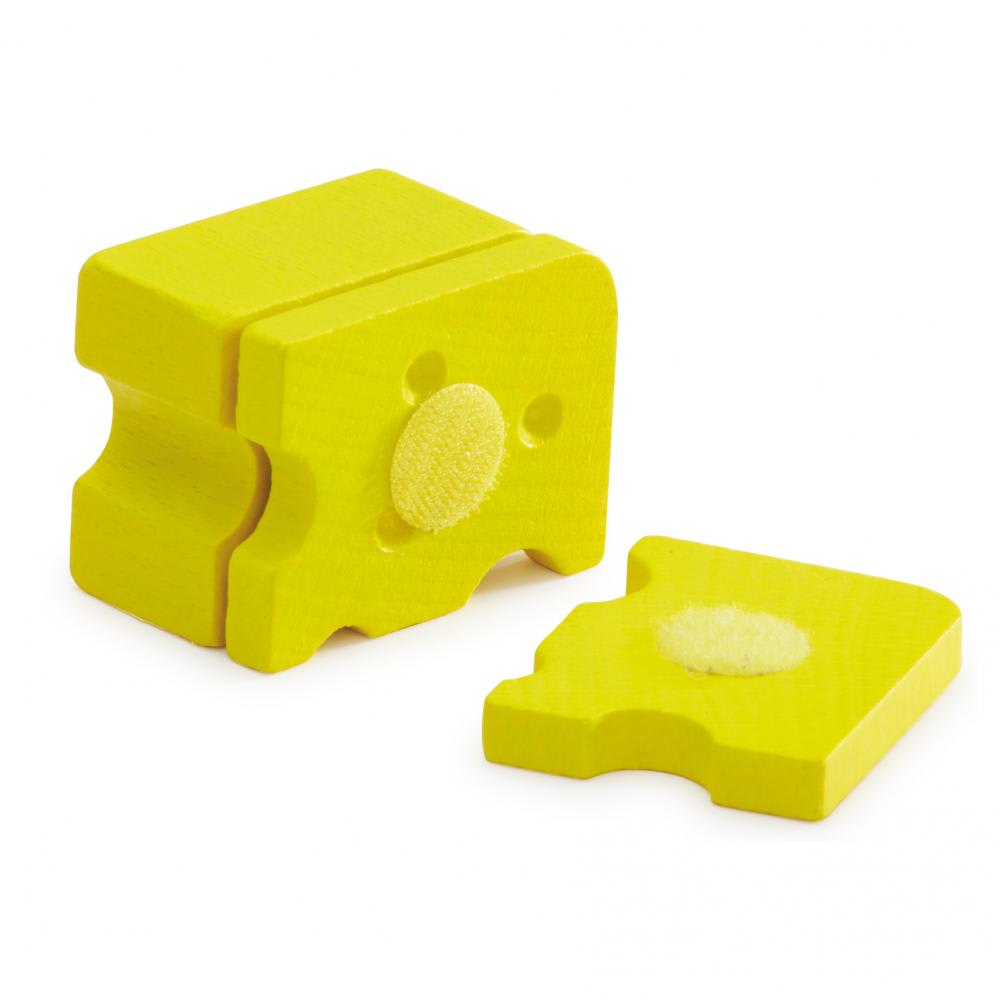 ERZI Inhalt: 3 Teile aus Holz zum Spielen.Aufgepasst und konzentriert - milder Käse mit Klett zum Schneiden. Käse zum Schneiden aus Holz von Erzi.