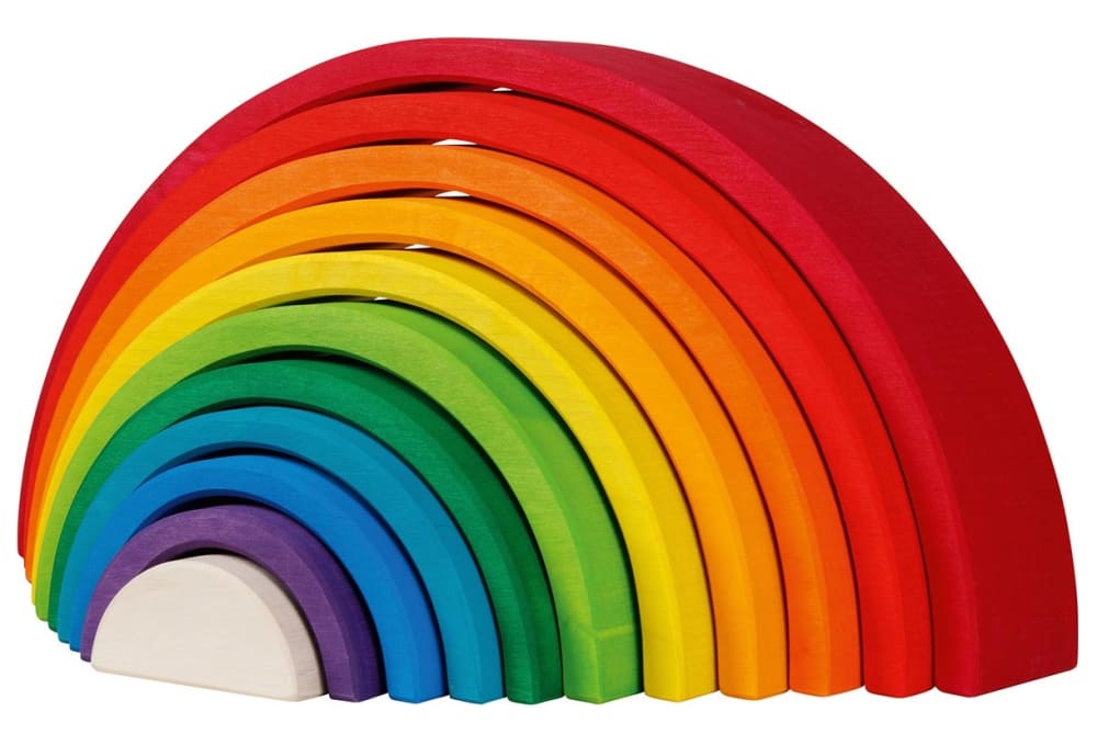 Set di costruzioni arcobaleno - Rosso - LEGNO
