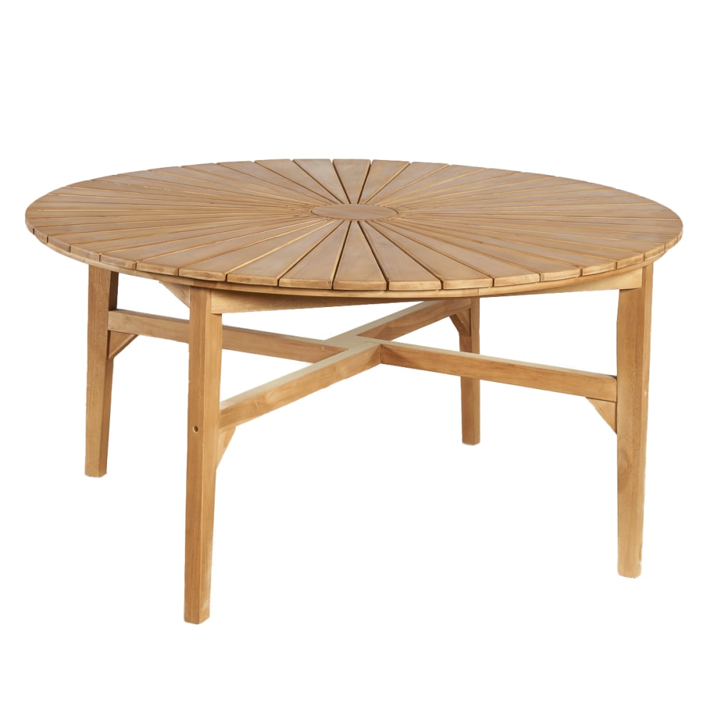 Table de jardin ronde en teck 150 cm