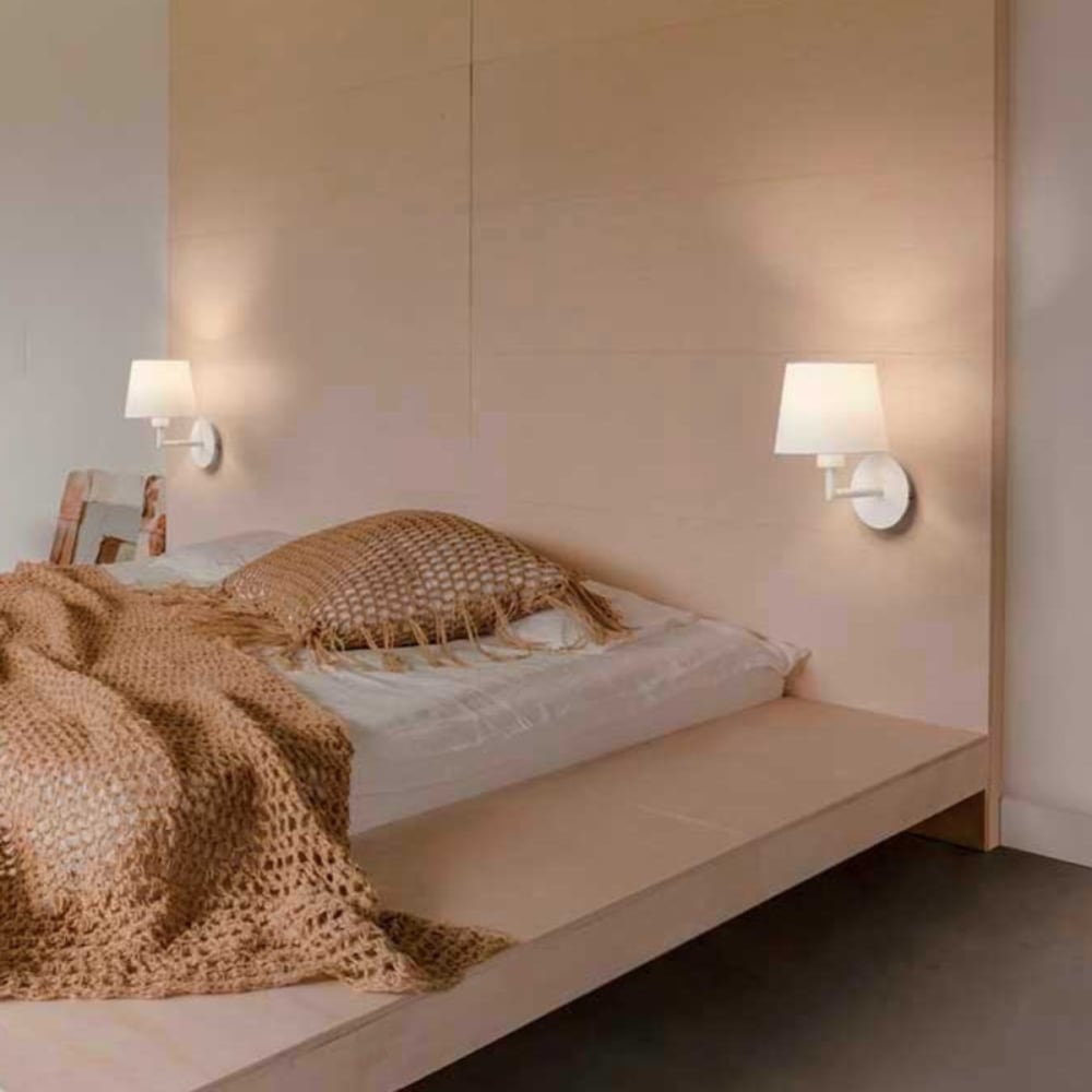 Applique chrome mat abat-jour blanc - Maisons du Monde