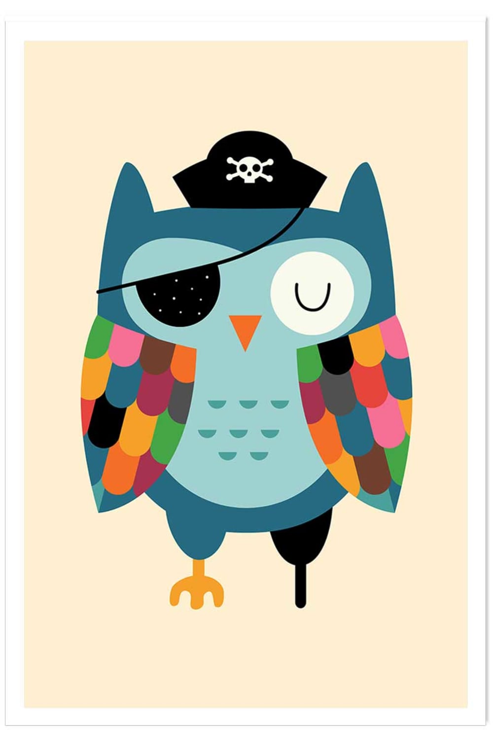 Affiche  capitaine hibou sans cadre 30x45 cm
