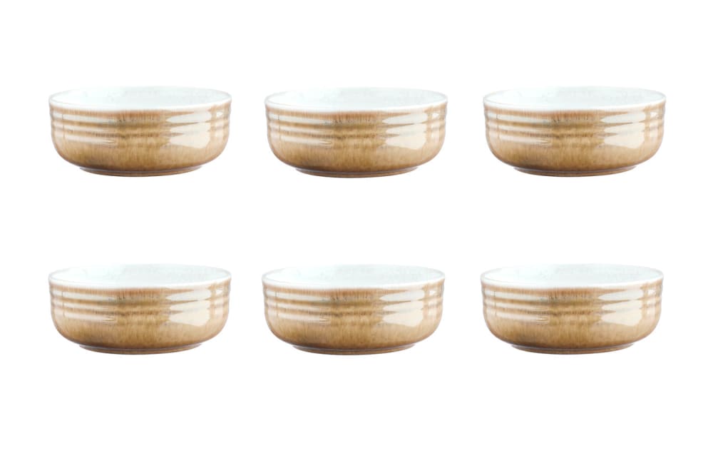 Lot de 6 bols moyens en grès beige d15.5