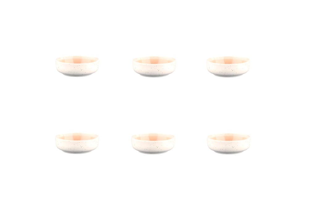 Lot de 6 petits bols en grès rose d9