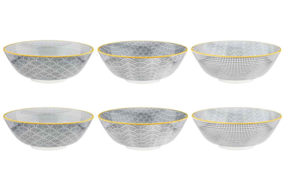Björn 6er Set Schalen Ø21cm - Eclipse Grau Porzellan