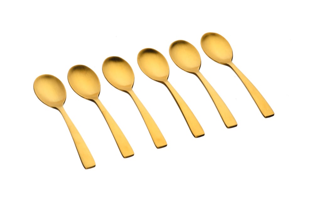 Lot de 6 petites cuillères en inox or