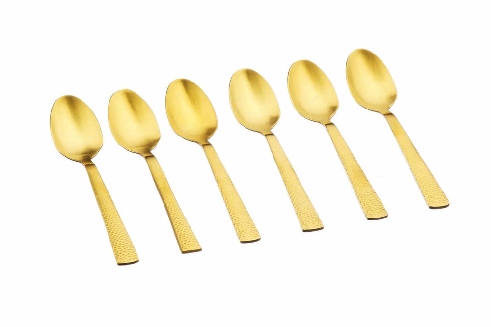 Lot de 6 petites cuillères en inox or