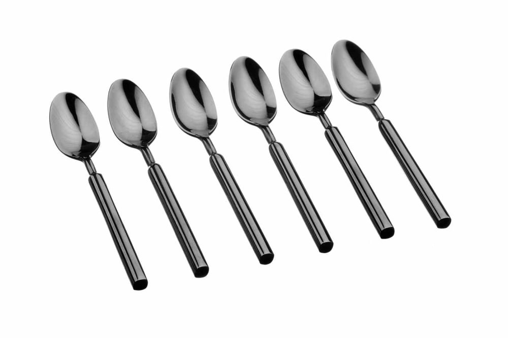 Lot de 6 petites cuillères en inox noir