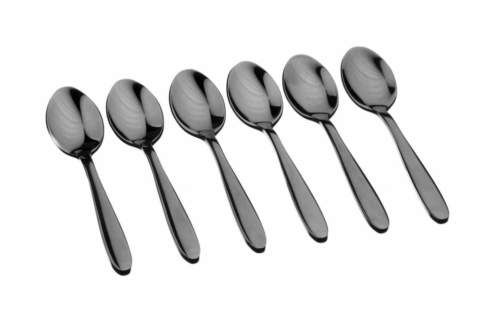 Lot de 6 petites cuillères en inox noir