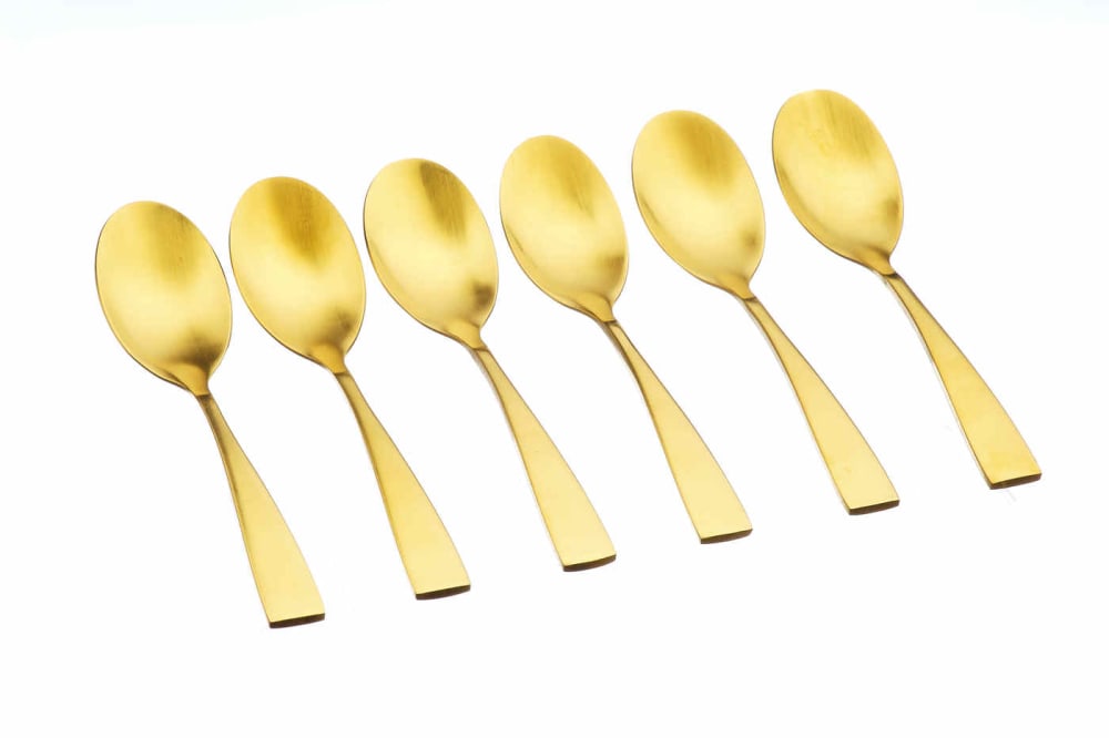 Lot de 6 petites cuillères en inox or