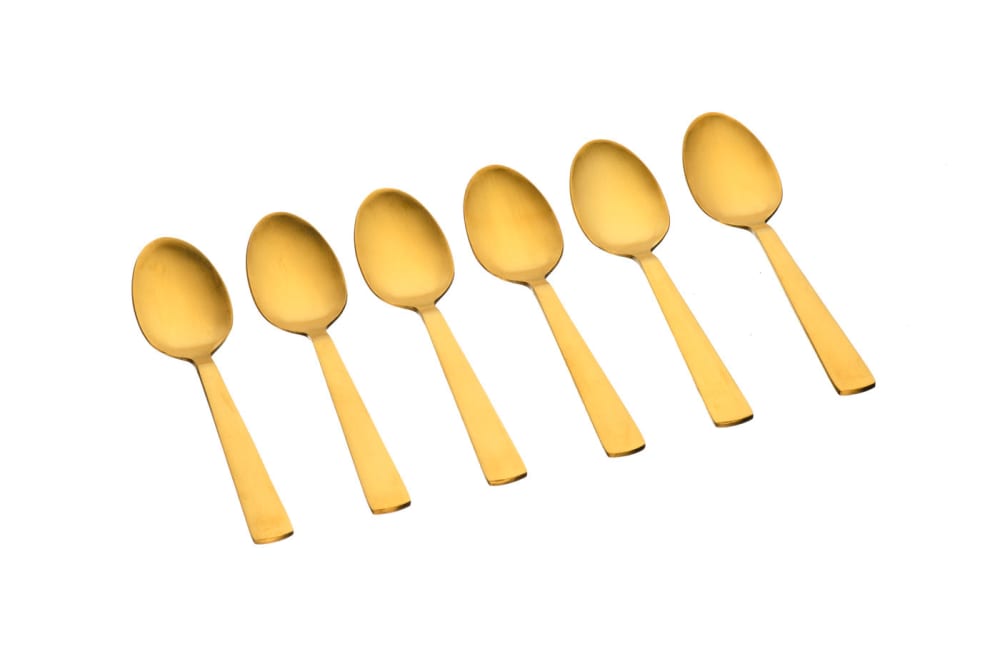 Lot de 6 petites cuillères en inox or
