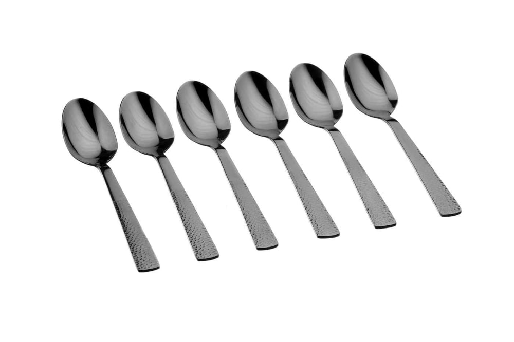 Lot de 6 petites cuillères en inox noir