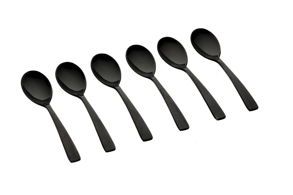 Lot de 6 petites cuillères en inox noir