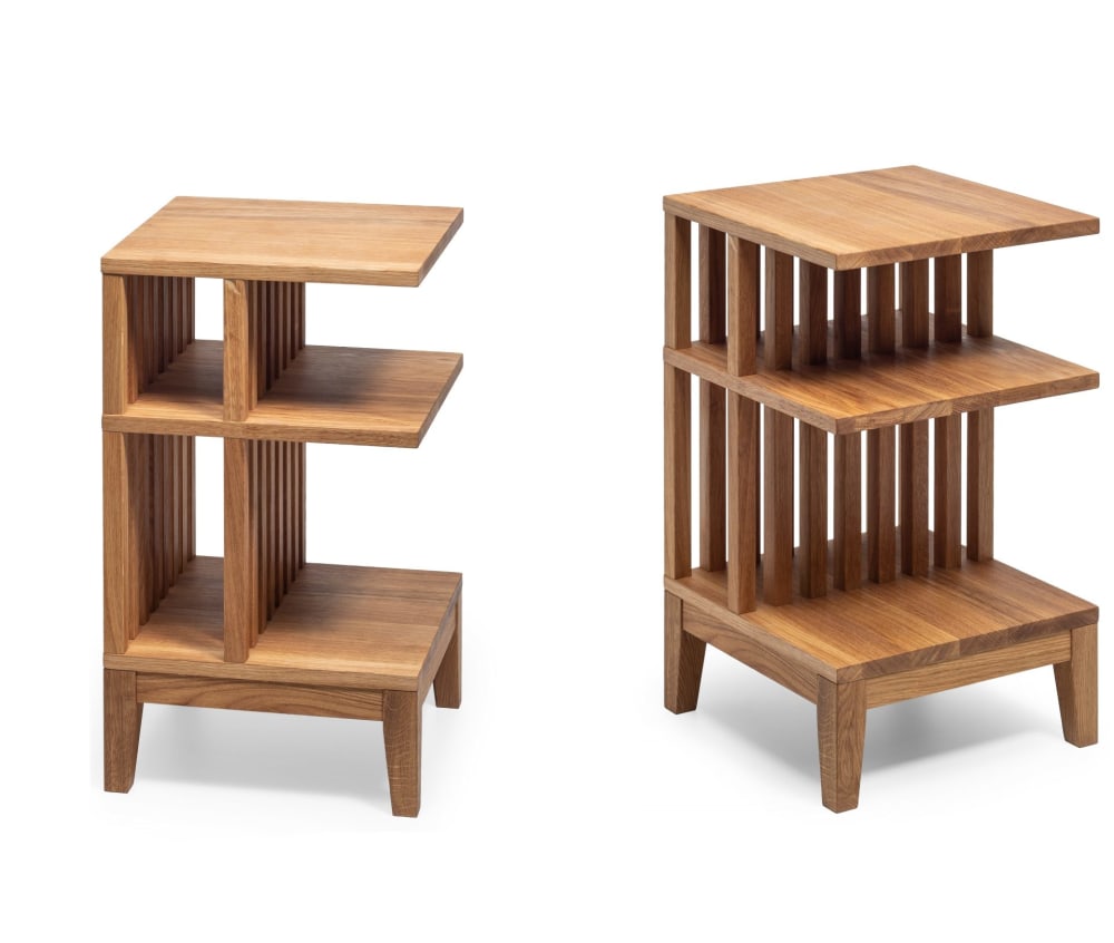 Lot de 2 Table de chevet en chêne massif et finition mate