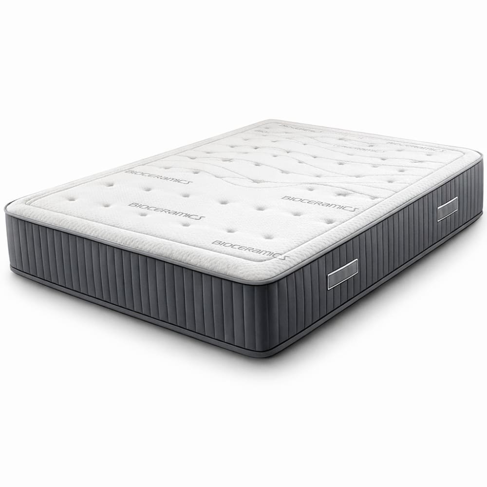 BEZEN Matelas à ressorts ensachés haut gamme 30 cm 140x190 cm style classique chic Gris Fibres Naturelles