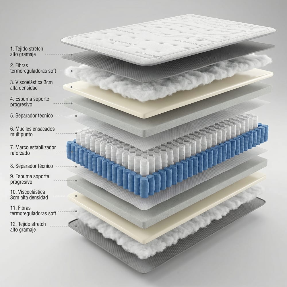 Matelas à ressorts ensachés haut gamme 30 cm 140X200