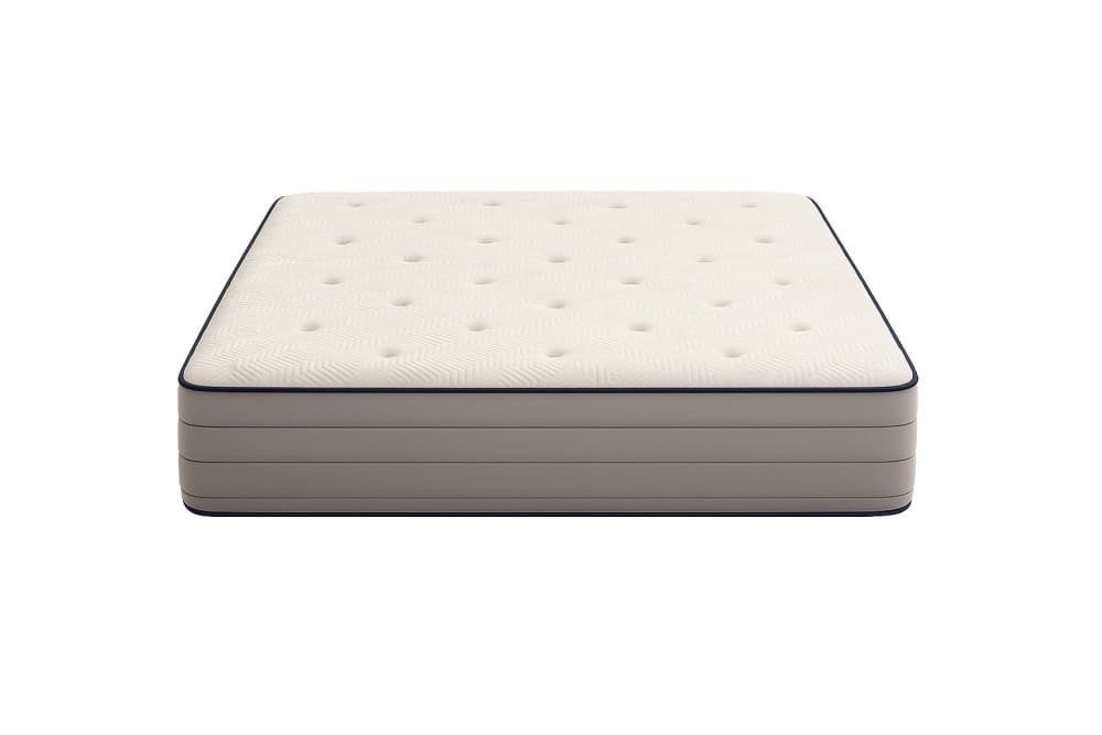 BEZEN Matelas à ressorts ensachés double face hiver-été 180x200 cm style contemporain Bleu Fibres Naturelles