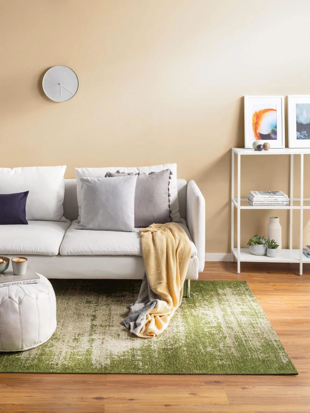 Tapis tissé à plat vert 115x180