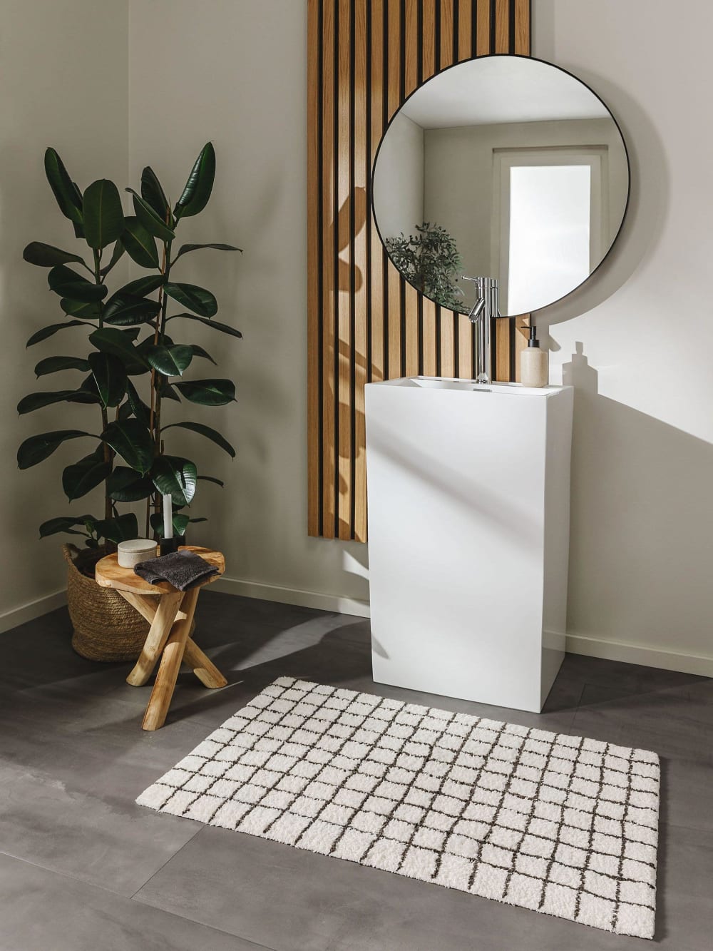 Tapis de Bain blanc 60x100 - Maisons du Monde
