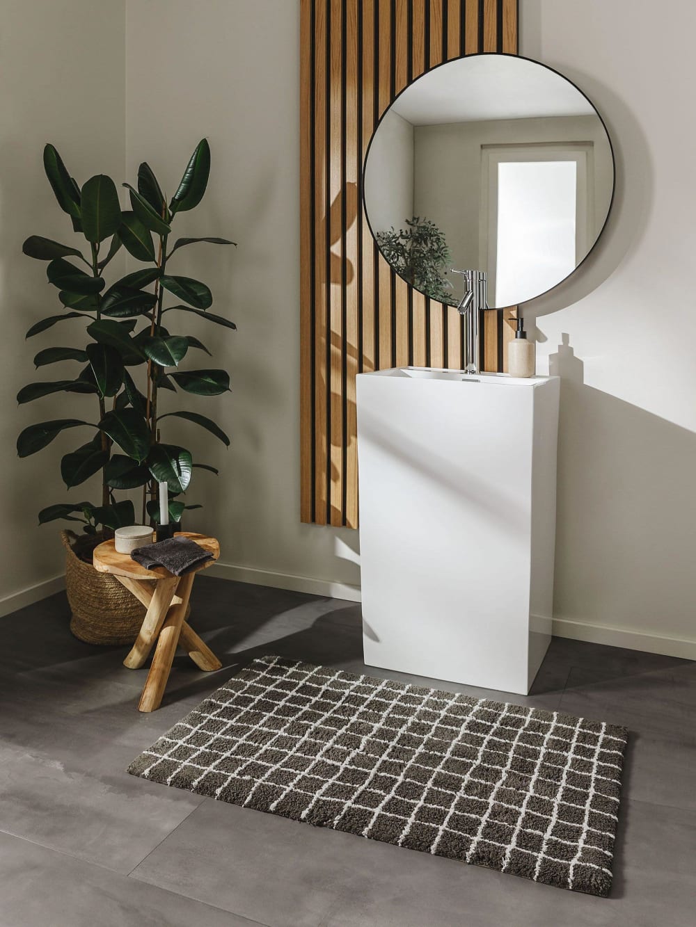 Alfombra de baño gris 50x80 - Maisons du Monde