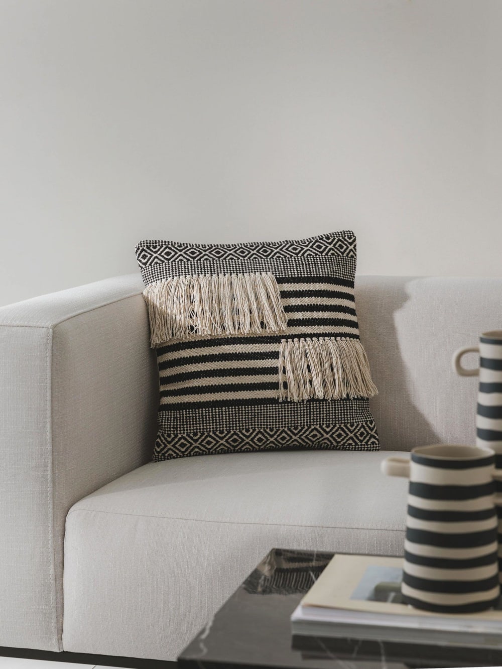 Housse de coussin noir & blanc 45x45 - Maisons du Monde
