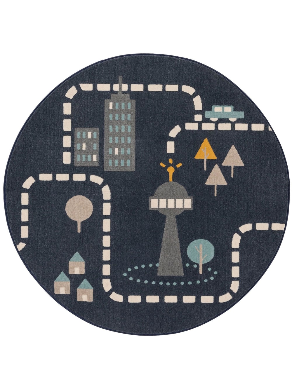 Tapis enfant bleu D 120 rond