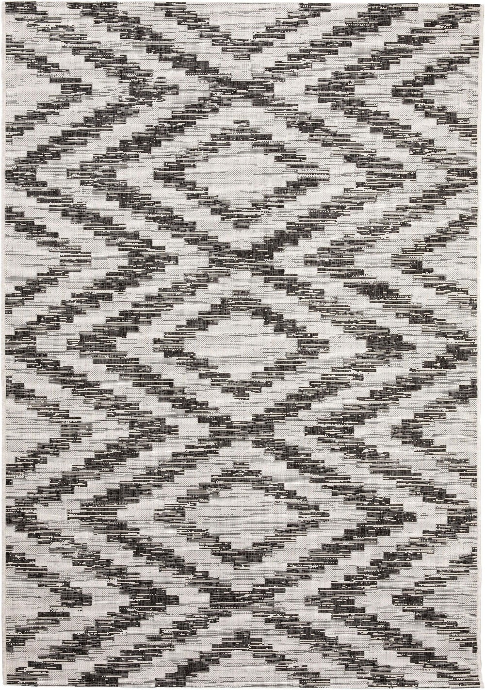 Tapis d'extérieur & intérieur blanc & noir 200x290