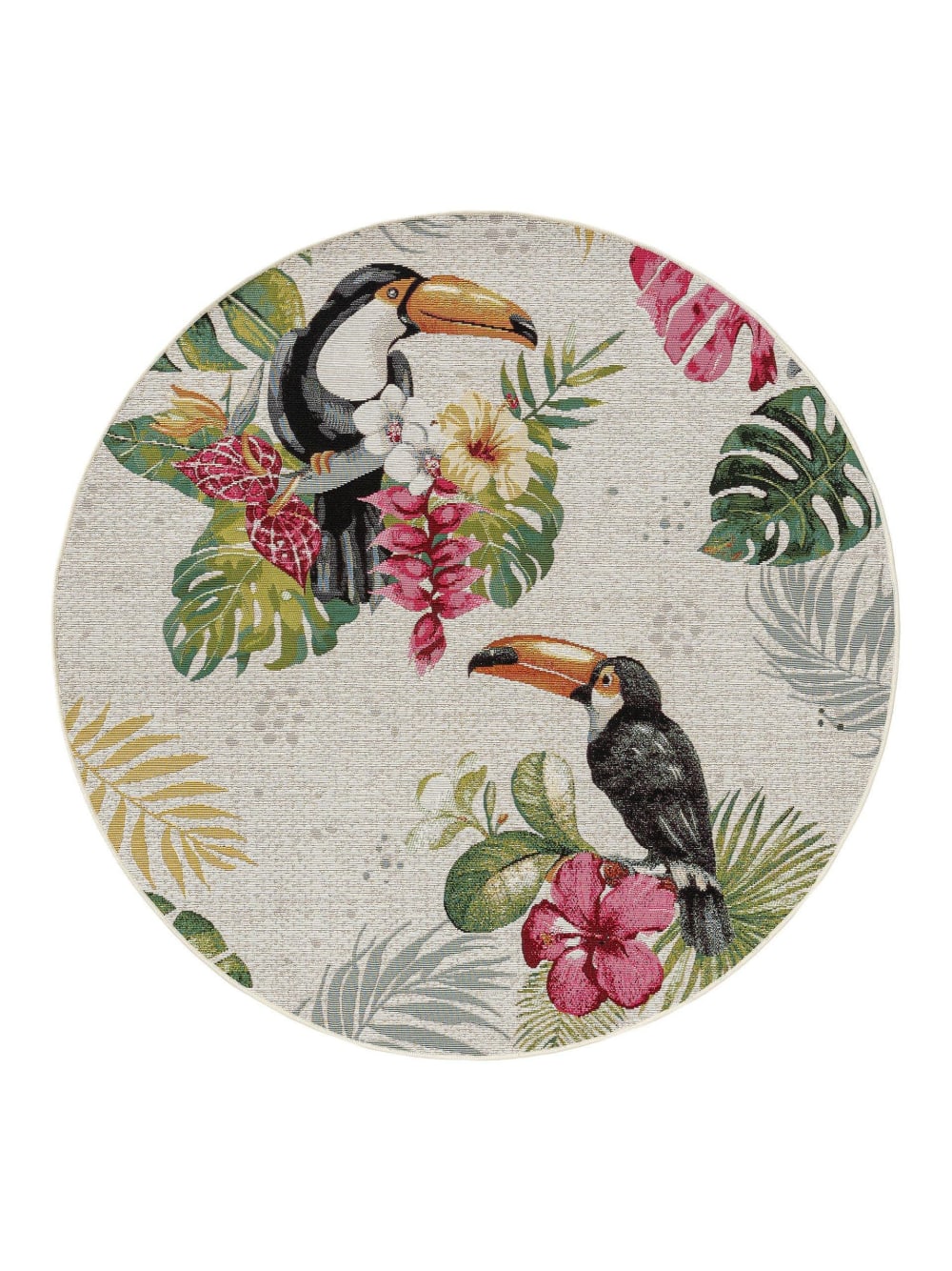 Tapis d'extérieur & intérieur rond multicouleur D 160