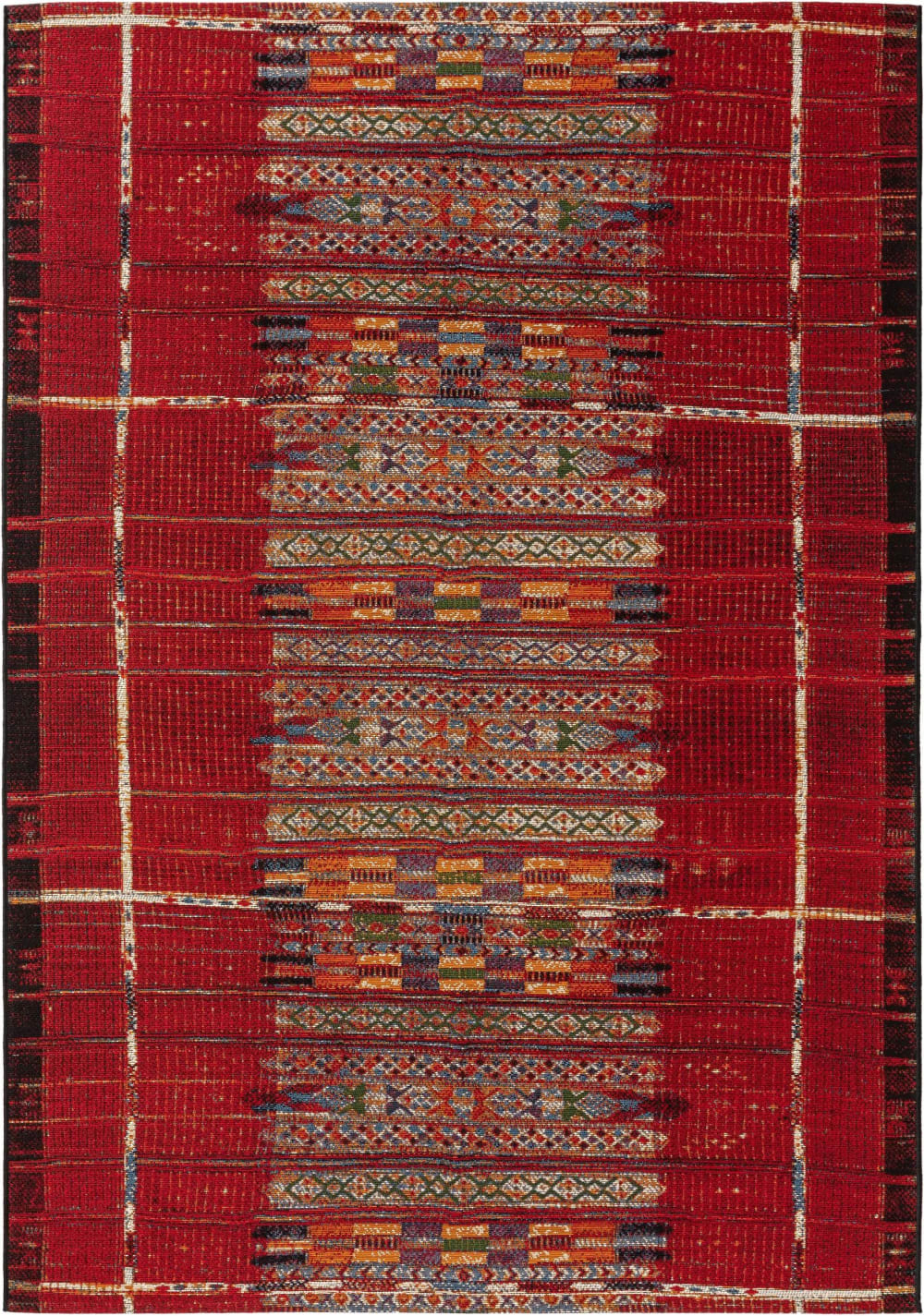 Alfombra de exterior & interior multicolor/rojo 160x235 - Maisons du Monde