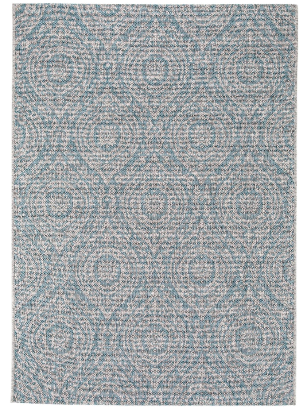 Alfombra de exterior & interior beige/turquesa 80x150