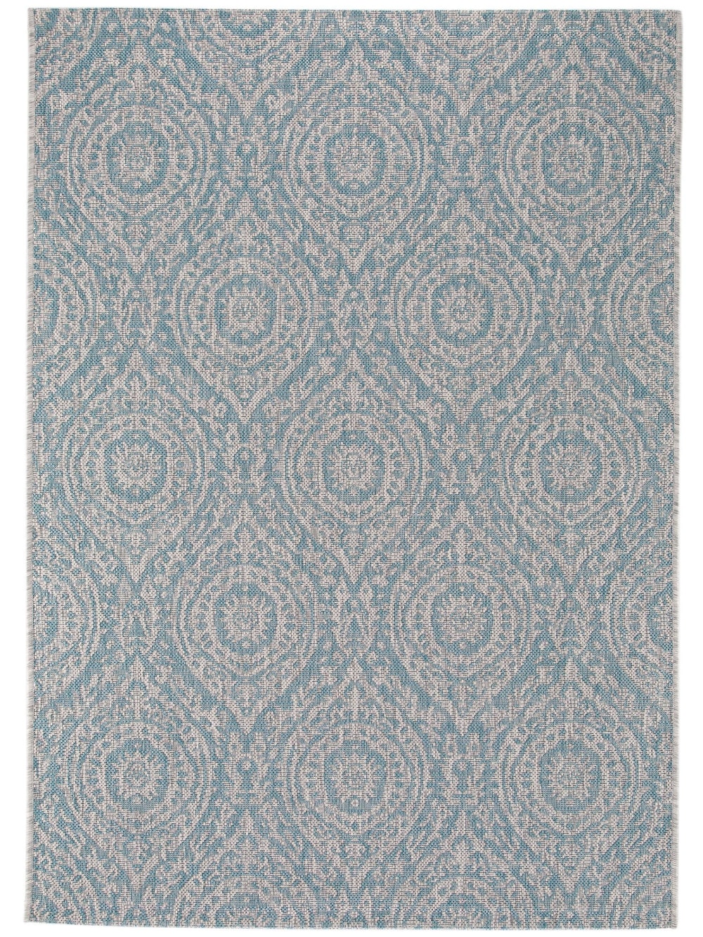 Alfombra de exterior & interior beige/turquesa 120x170