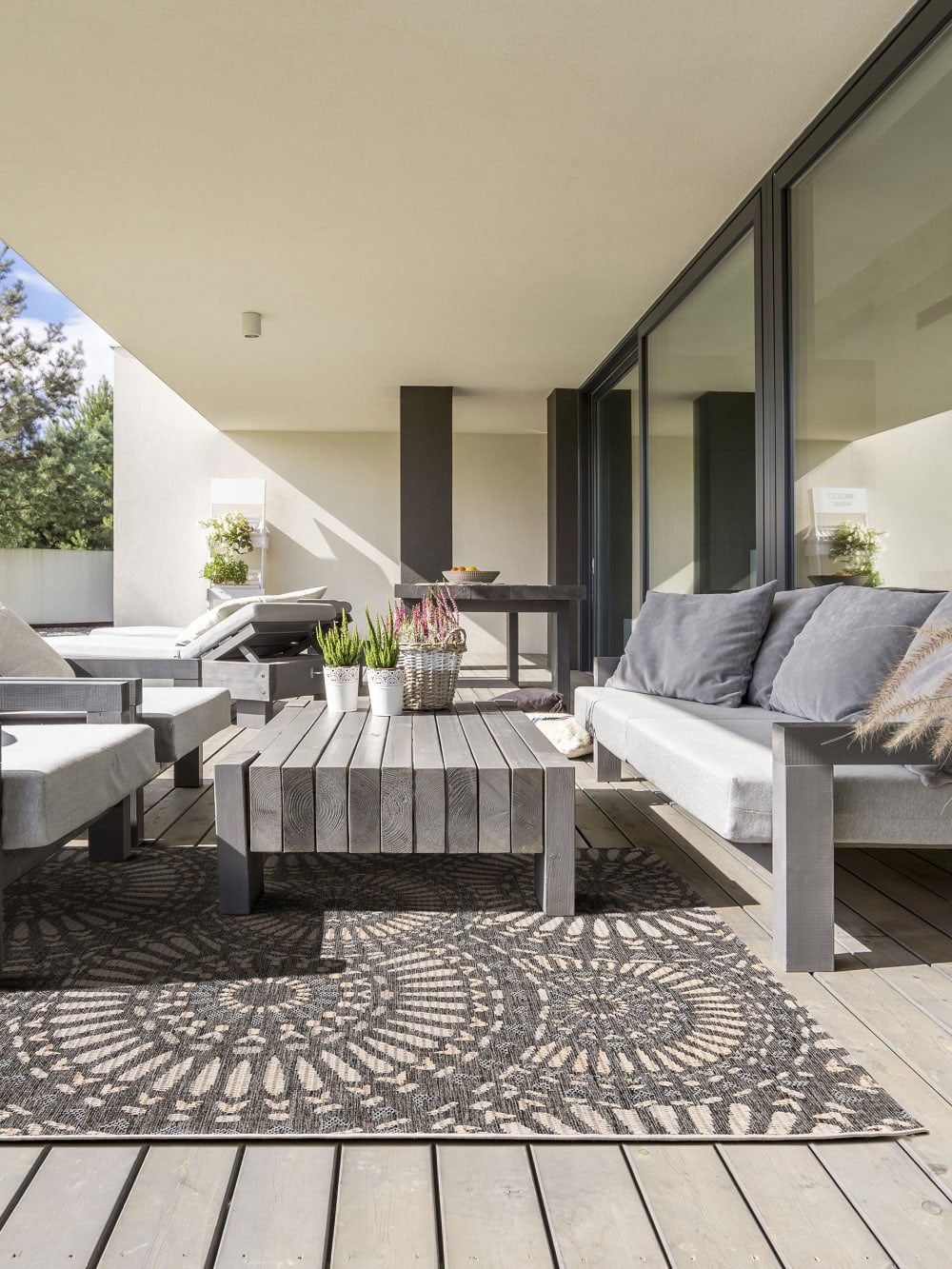 Tapis d'extérieur & intérieur bleu 160x230