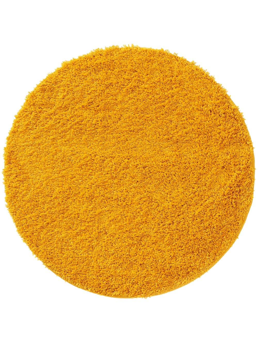 Tapis à poils longs jaune D 80 rond