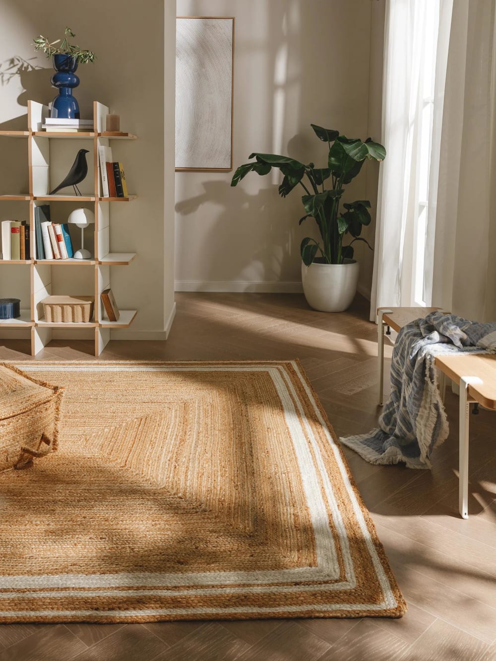 Tapis de jute blanc 160x230 — vue 3