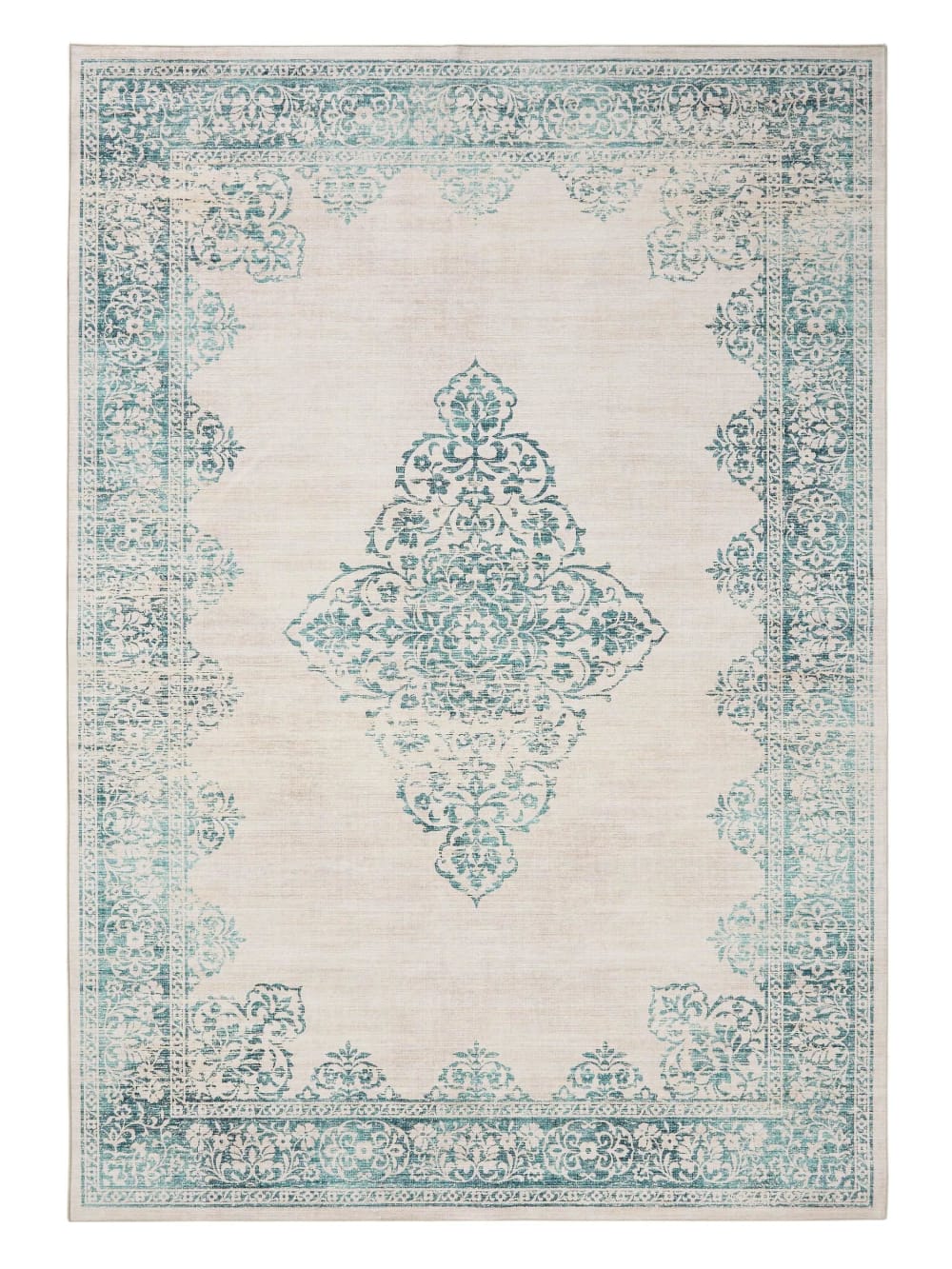 Benuta Teppich türkis 120x170 style vintage Blau Pvc - Polyvinlychlorid
