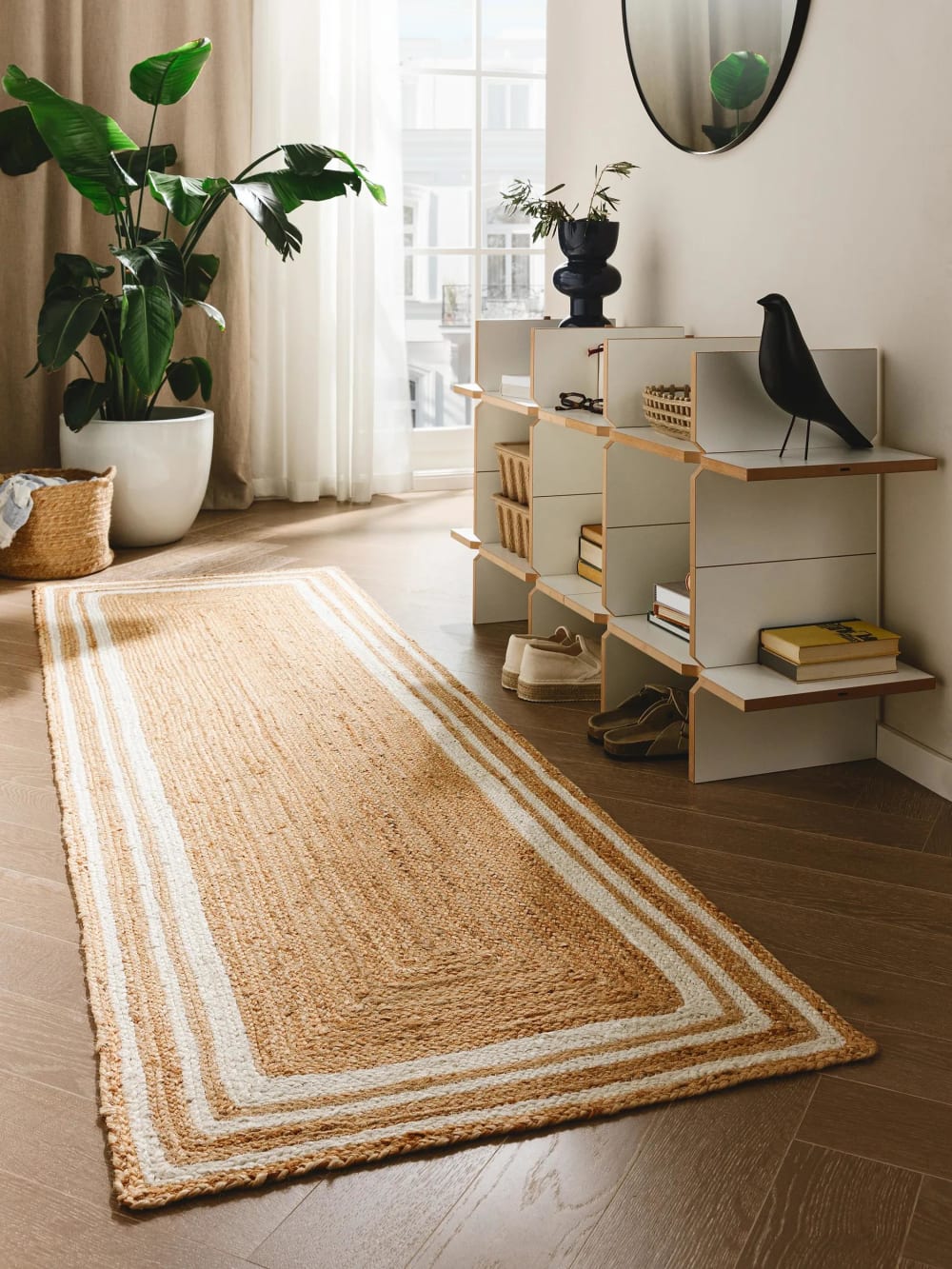 Tapis de jute blanc 80x250 — vue 3
