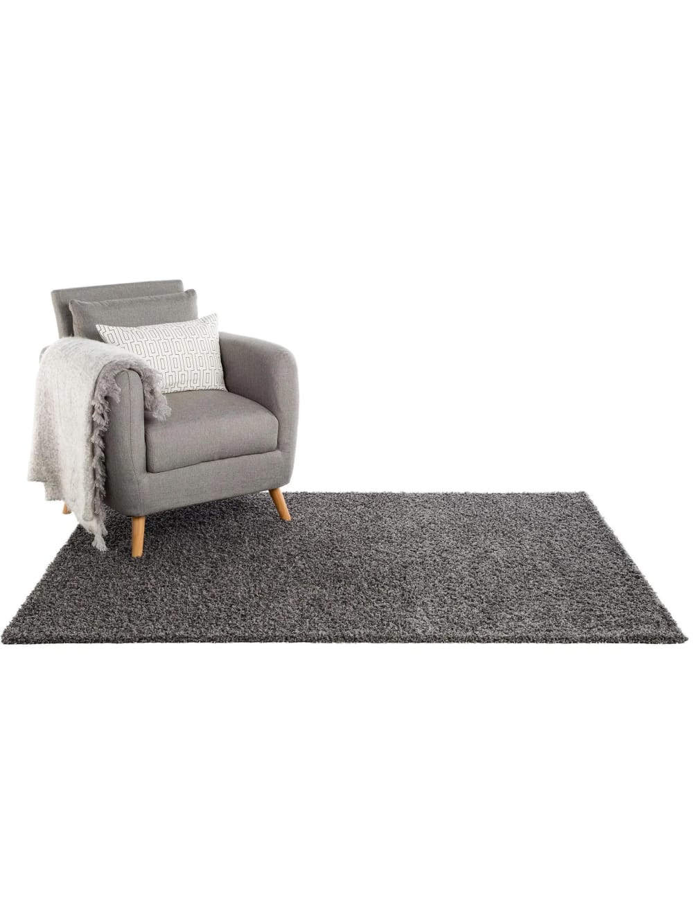 Tapis à poils longs gris foncé 80x150 — vue 3