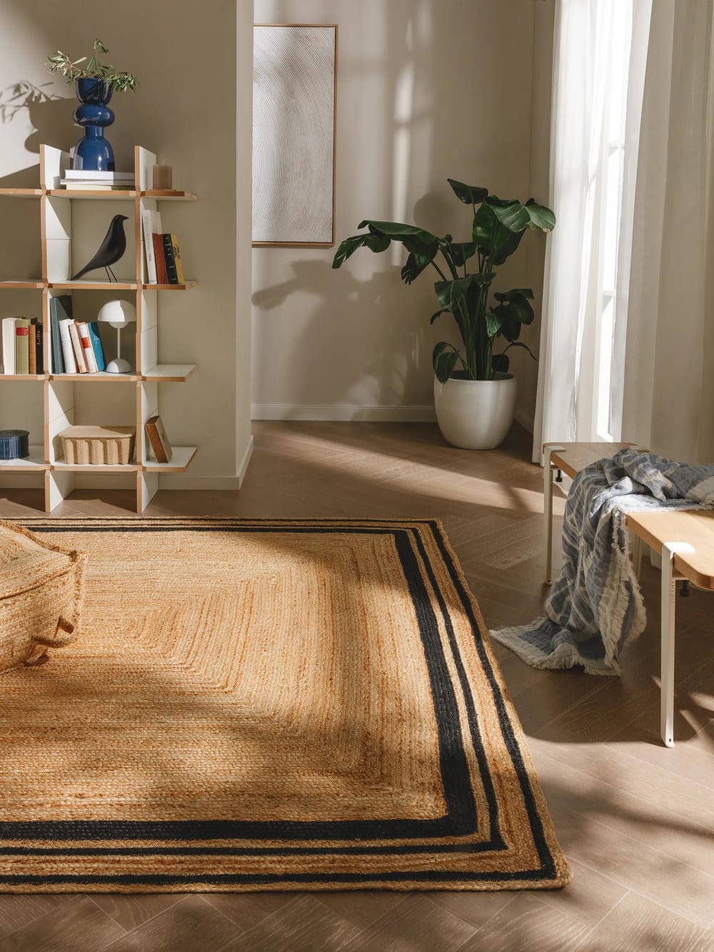 Tapis de jute noir 120x170 — vue 3