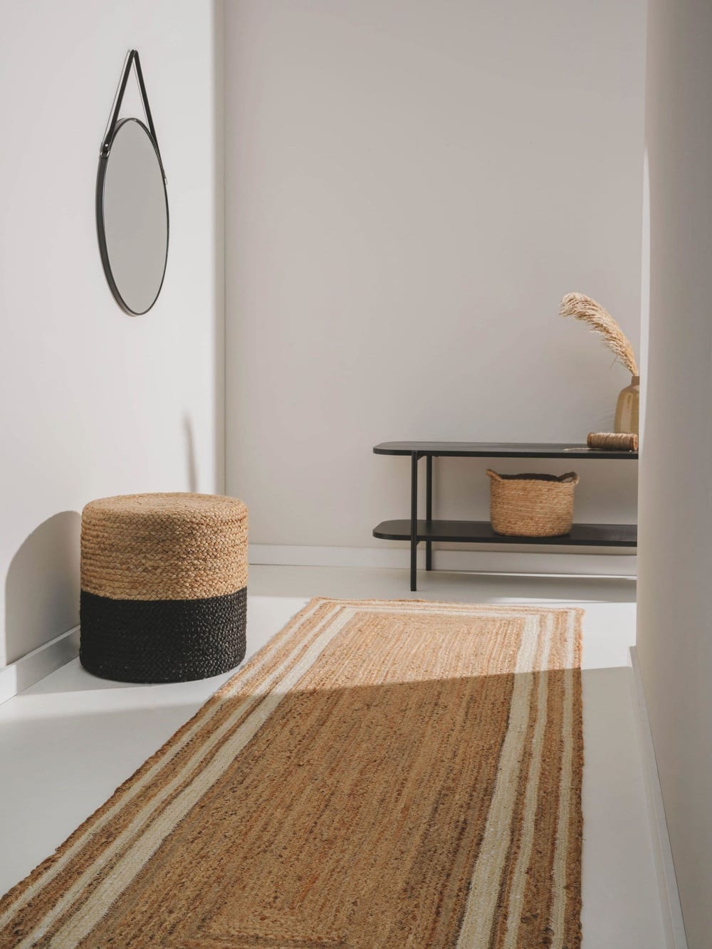 Tapis de jute blanc 70x200 — vue 3