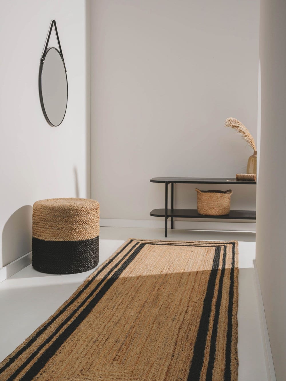 Tapis de jute noir 80x250 — vue 3