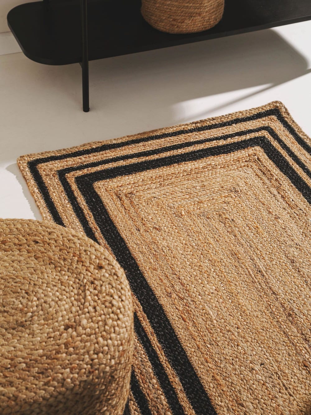 Tapis de jute noir 80x250 — vue 4