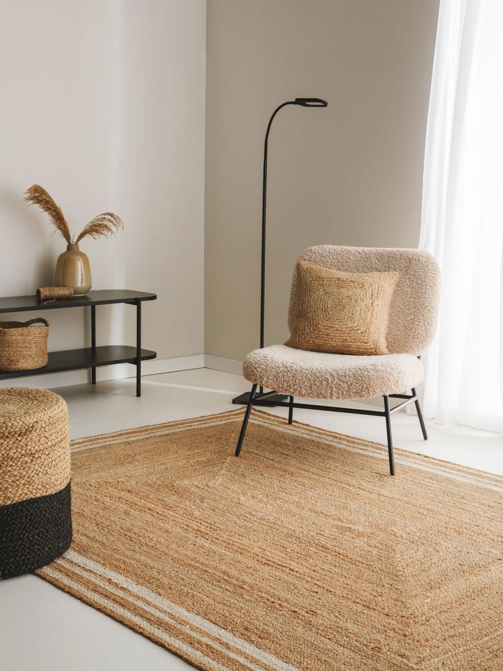 Tapis de jute blanc 200x300