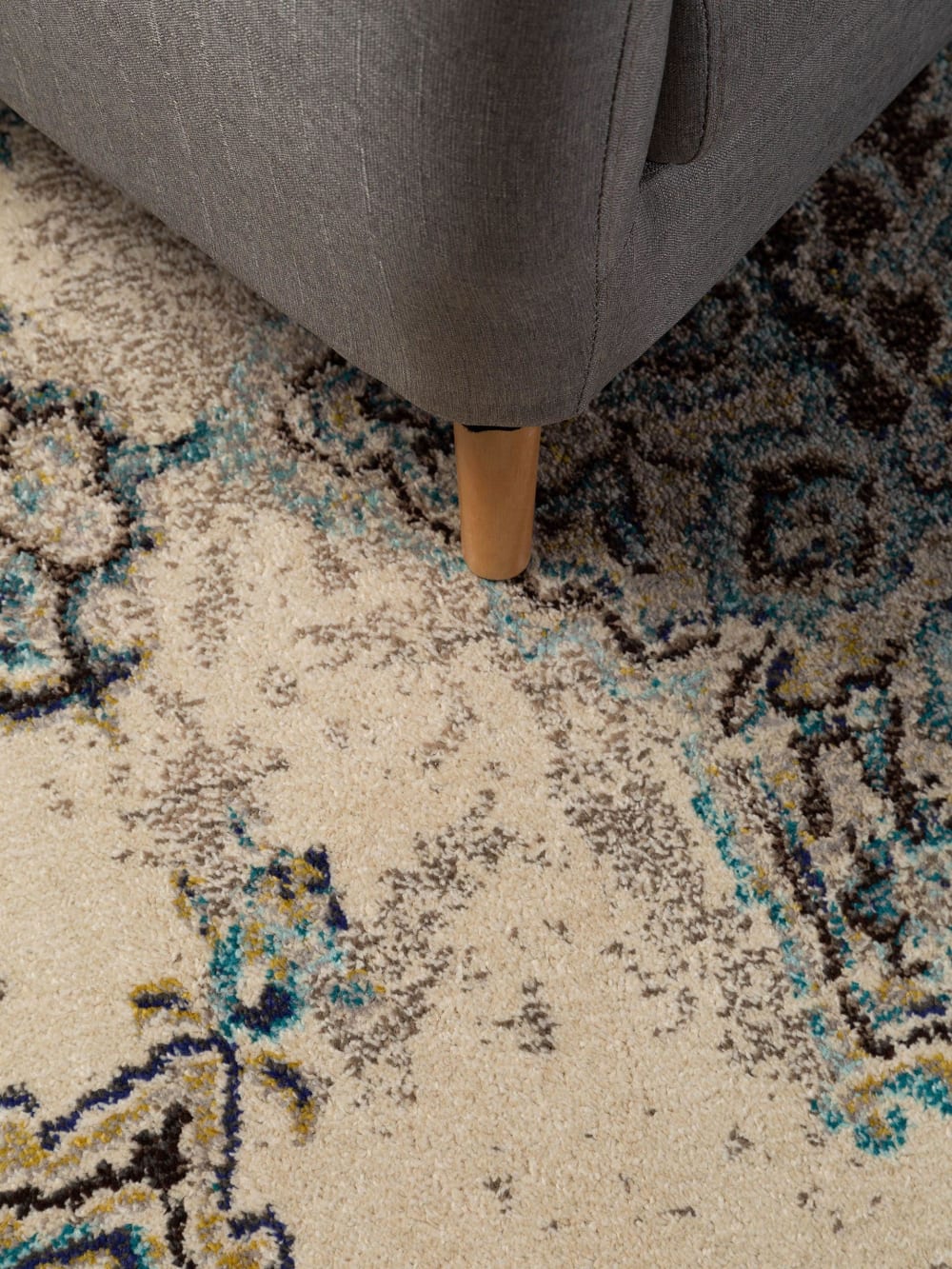 Tapis beige/turquoise 200x290 — vue 3