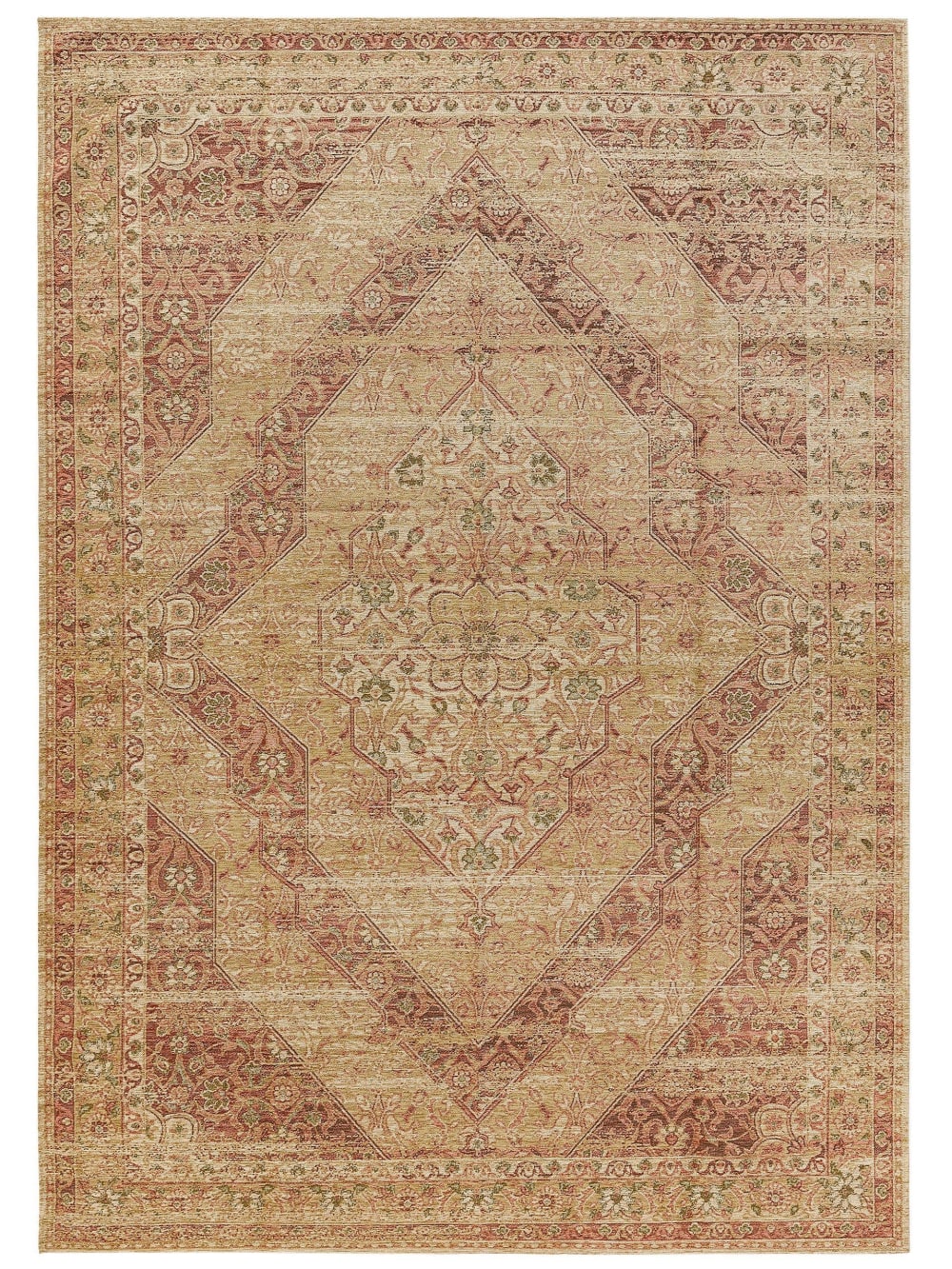 Tapis tissé à plat rose 80x165